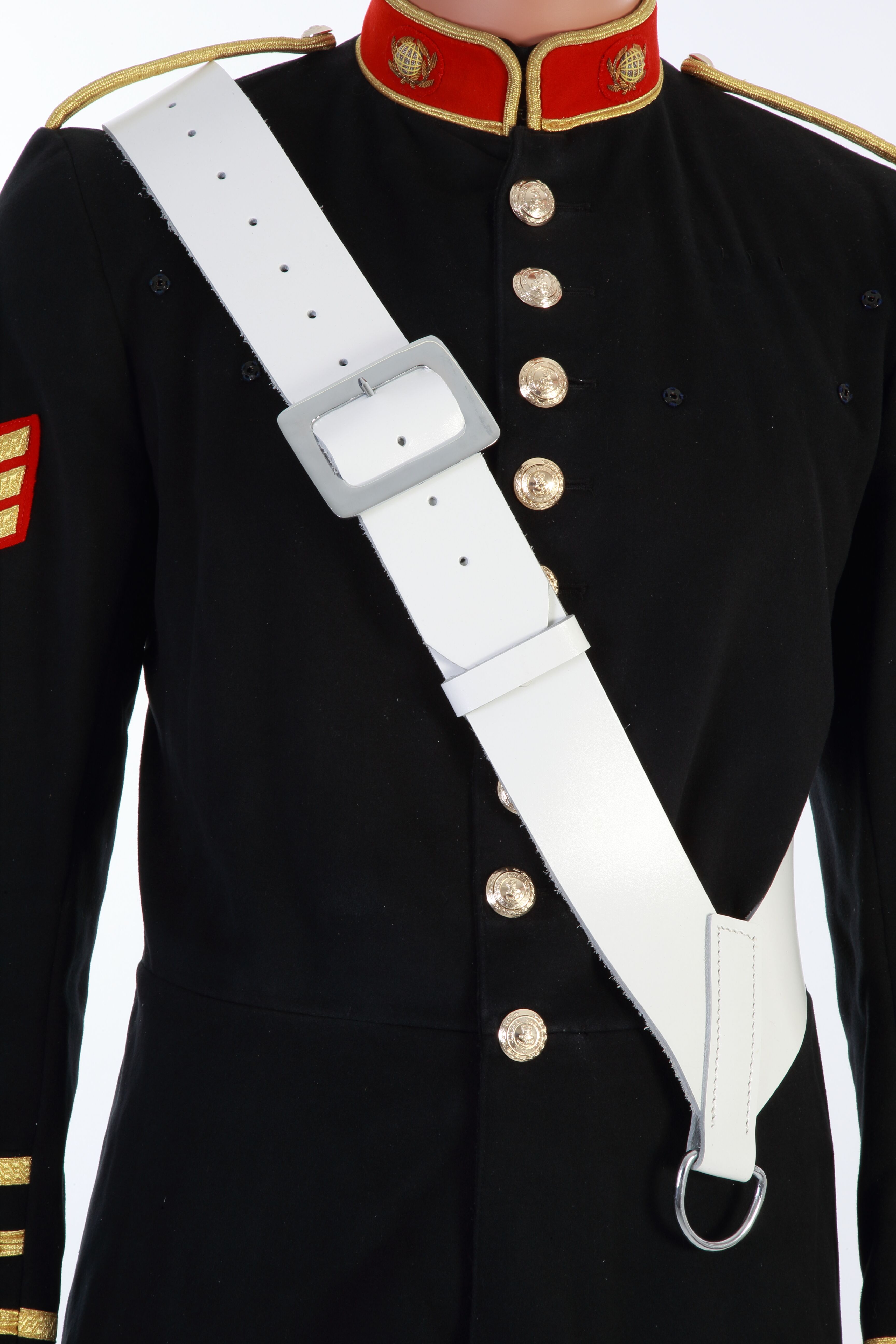 White Leather Side/Tenor Drum Sling The Marching Band Shop