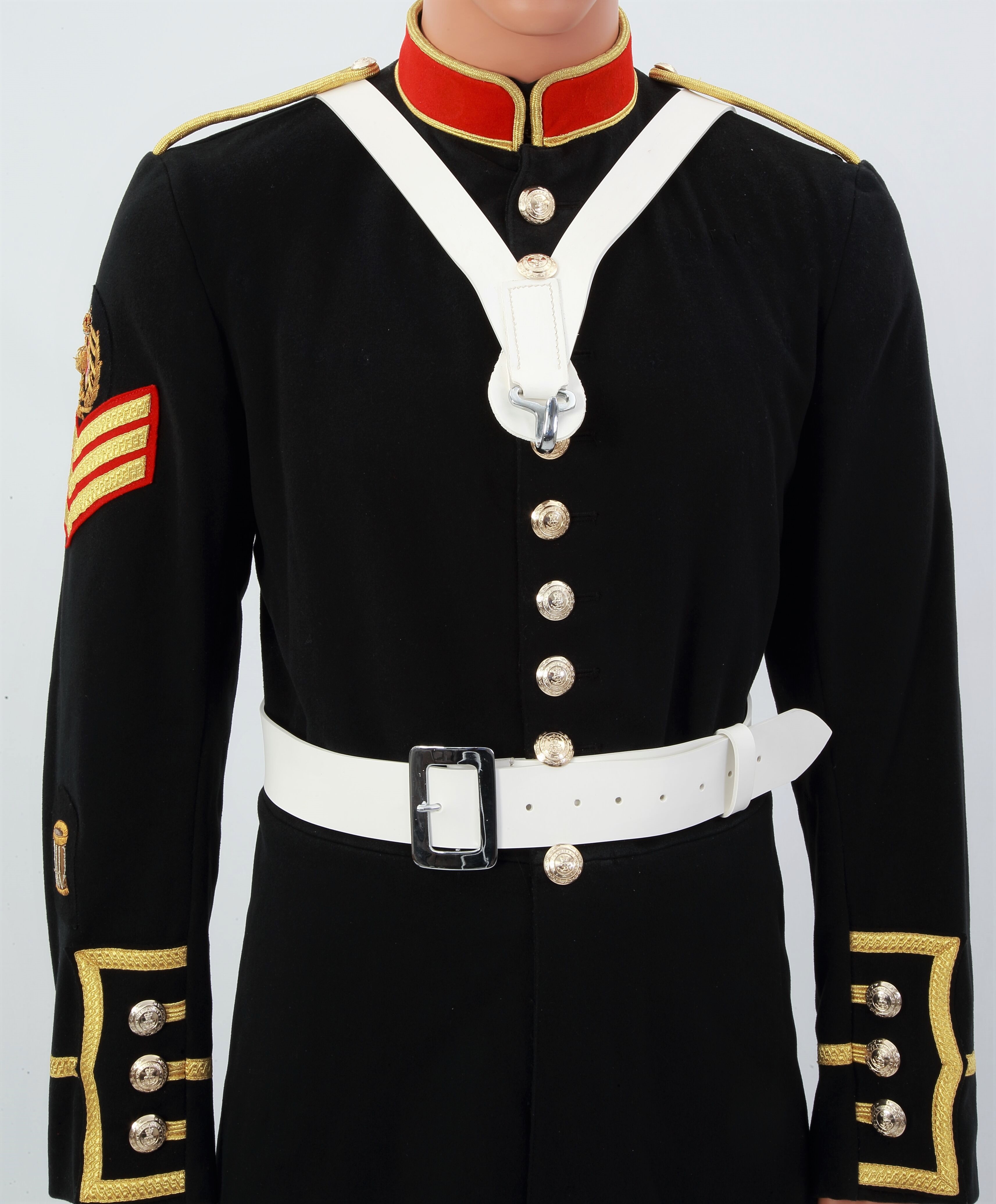 White Leather Bass Drummers Harness The Marching Band Shop