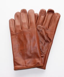 Officers Tan (Faux) Leather, Lined Gloves