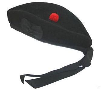 Black Glengarry with Red Toorie - The 