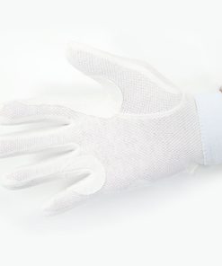 Alternative view of White Cotton Beaded Grip Gloves