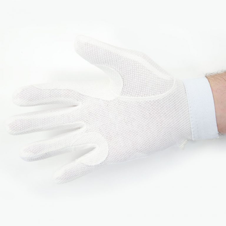 White Cotton Beaded Grip Gloves The Marching Band Shop