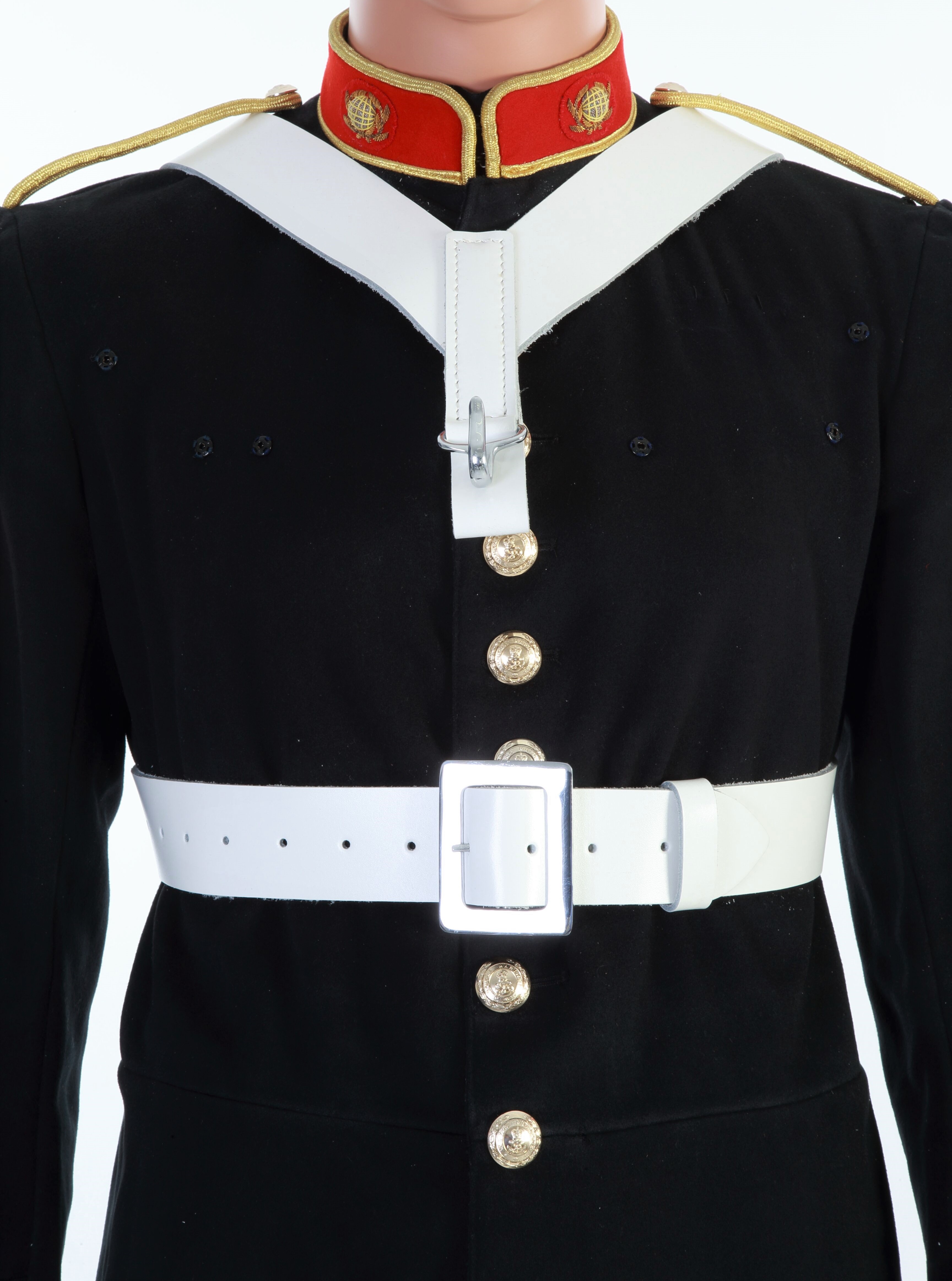 White Leather Bass Drum Sling The Marching Band Shop