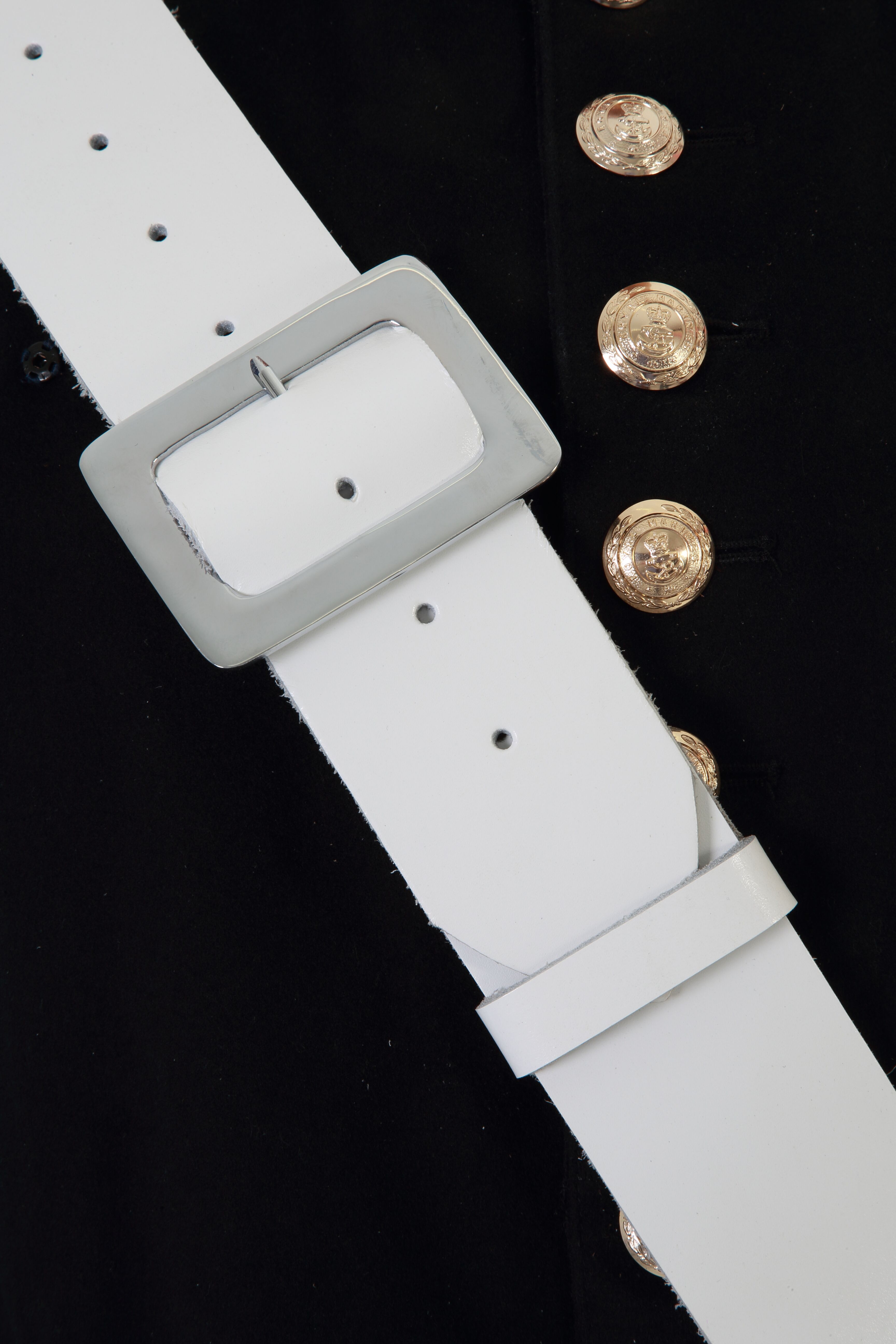 White Leather Side/Tenor Drum Sling The Marching Band Shop