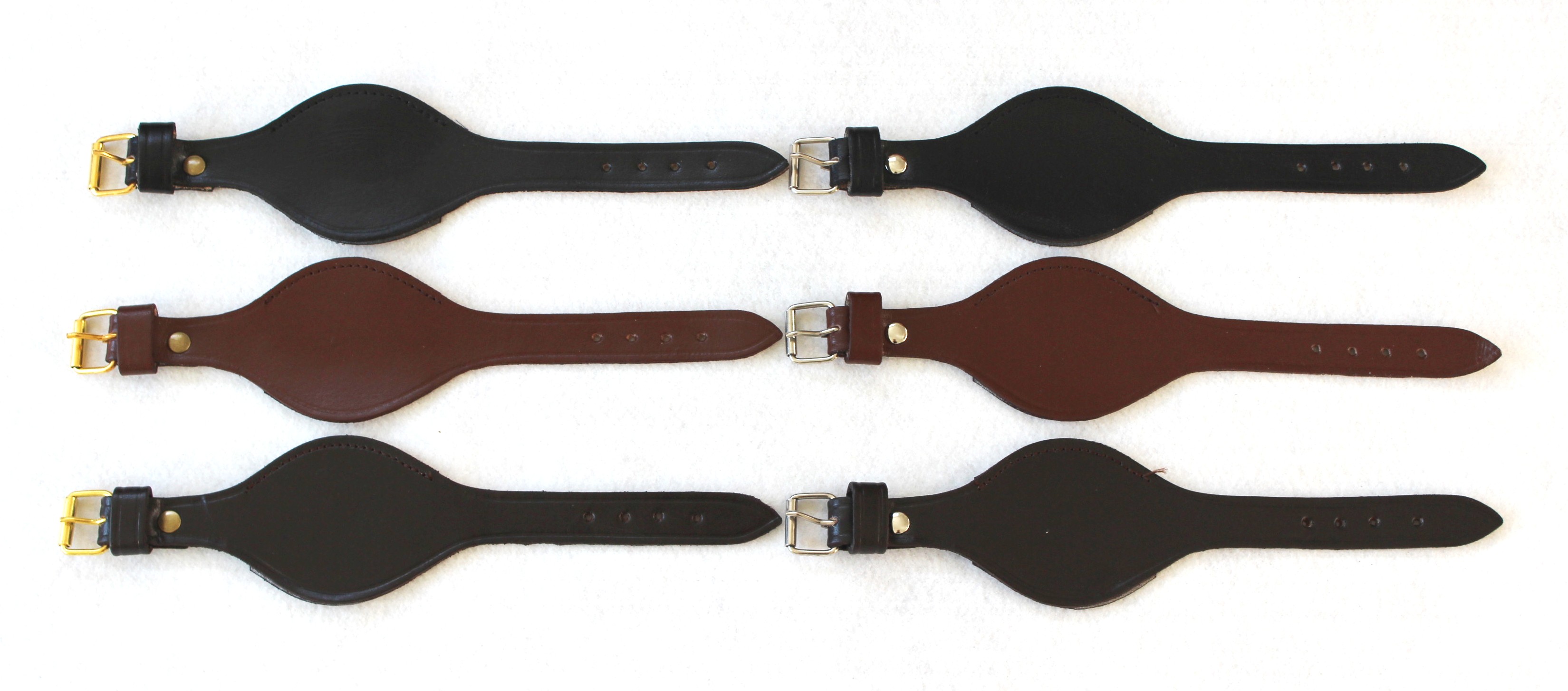 Tan Leather Wrist Strap with Chrome Buckle for Rank/Appointment Badges