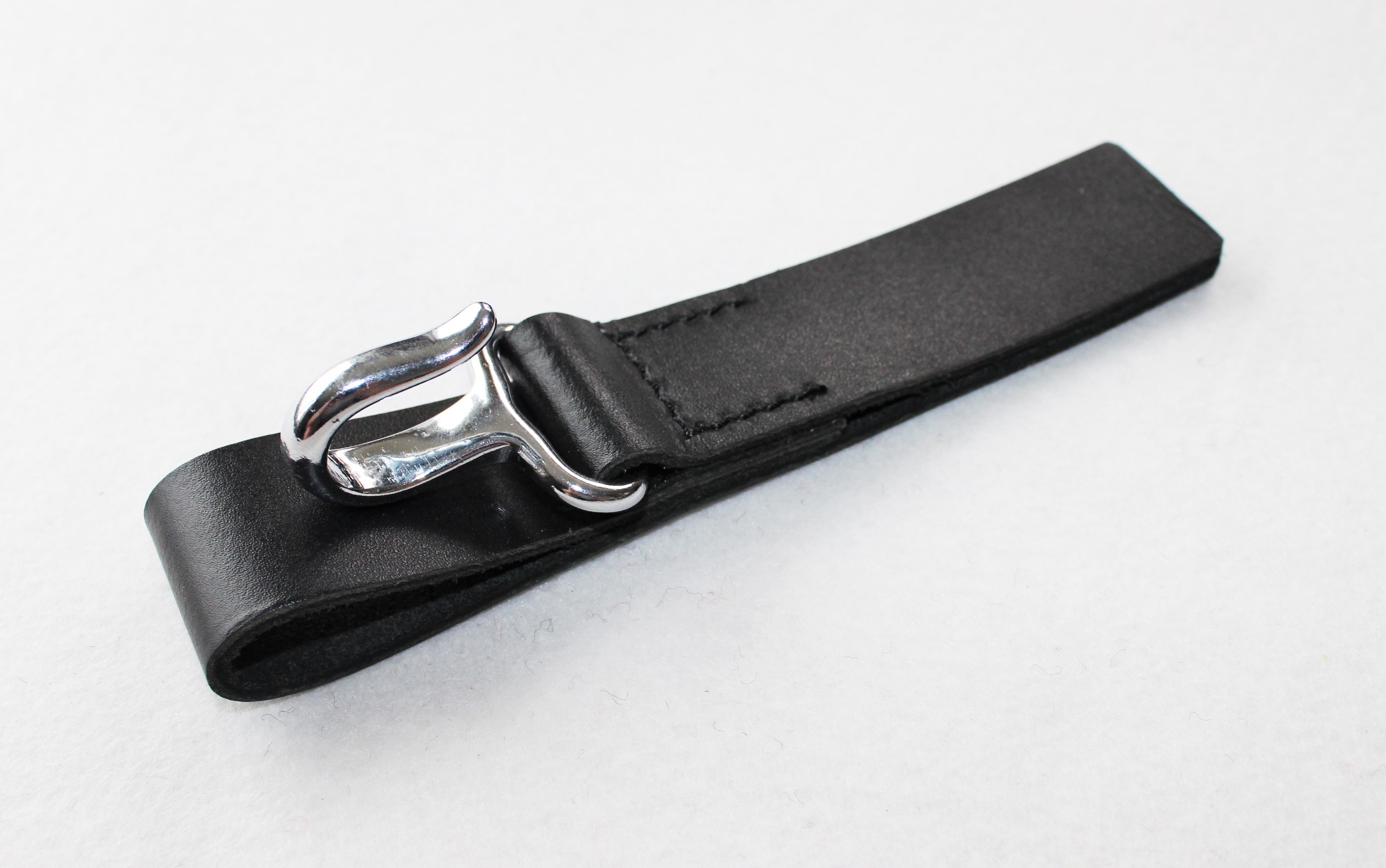 Bass Drum Hook on Black Leather Strap The Marching Band Shop