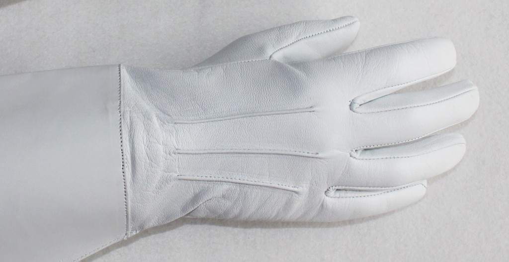 White Leather, Standard Bearers Gauntlet Gloves The Marching Band Shop