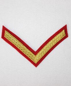 Large Gold on Red, 1 Bar Chevron Badge