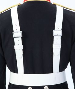 Alternative view of White Leather Bass Drummers Harness