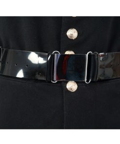 Alternative view of Black Gloss PVC Parade Belt, 57mm Width (2 1/4"), complete with Chrome Buckles