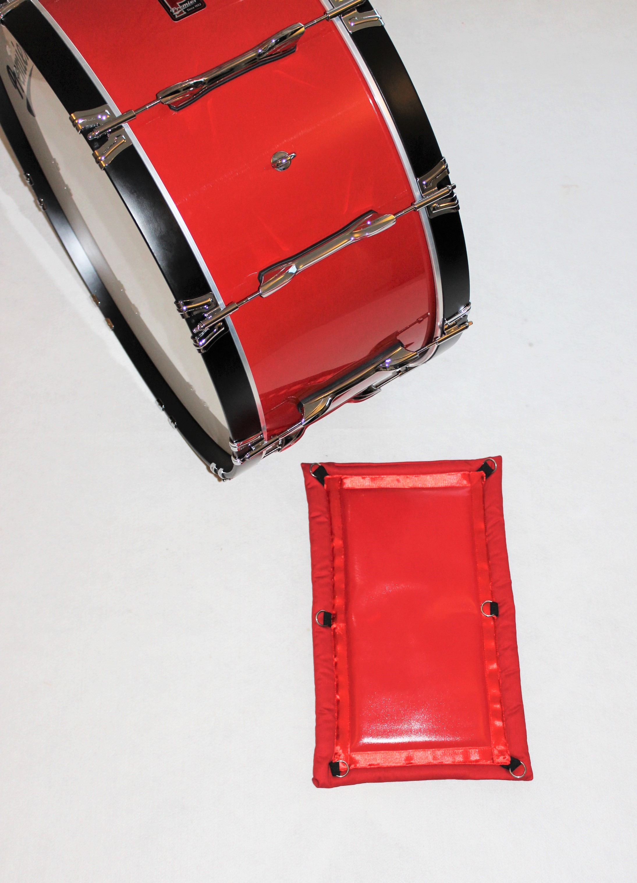 TMBS Red Padded Drum Rectangle to fit 12" Width Bass Drums The