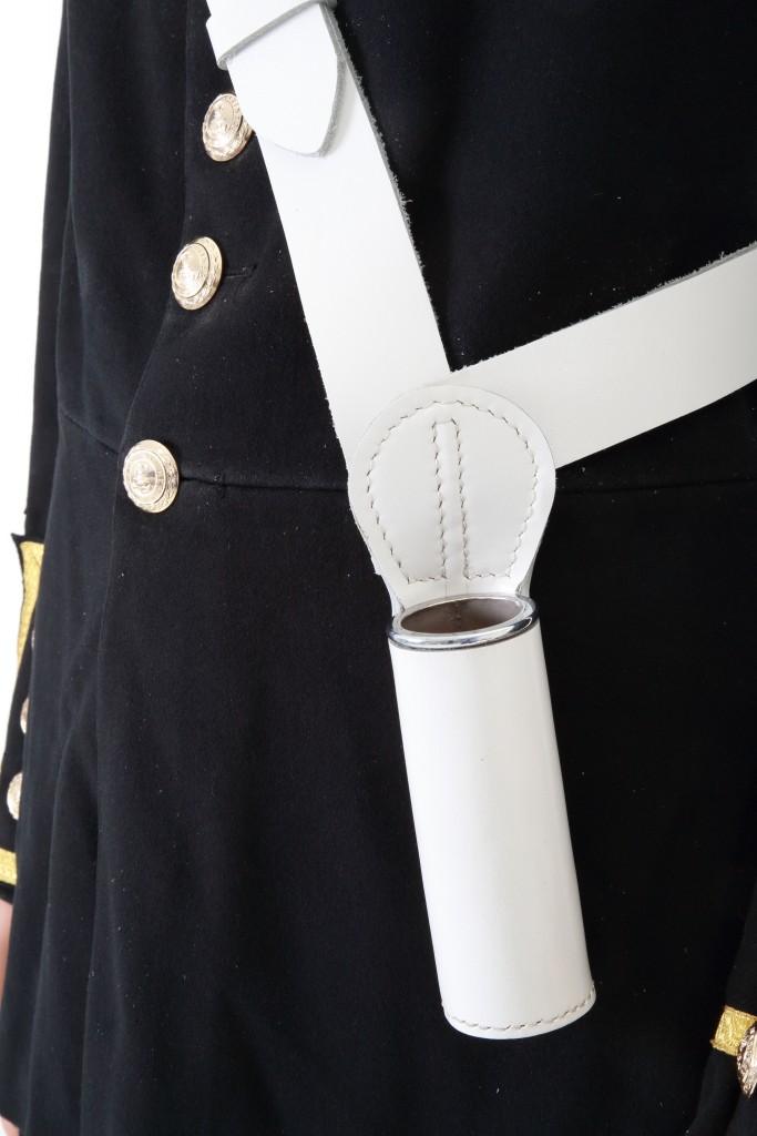 White Leather Flag Carrier The Marching Band Shop