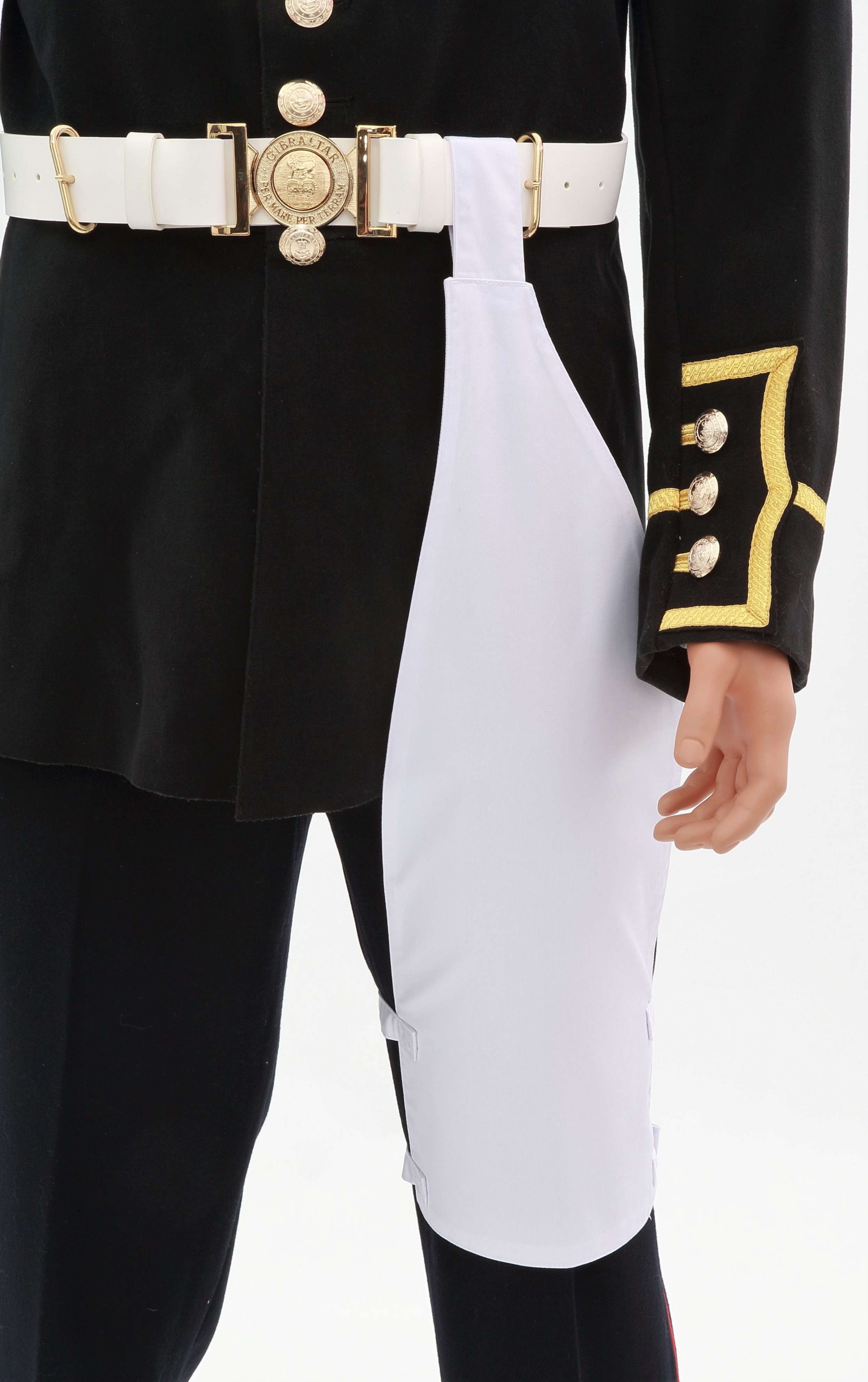 TMBS White Cotton Drummers Leg Apron The Marching Band Shop