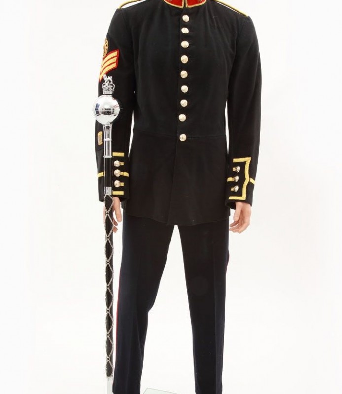 TMBS 'Adjustable Height' Drum Major's Staff with Ebonised (Black) Shaft