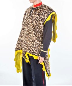 Alternative view of Full Imitation Leopard Print Bass Drummers Apron with Yellow Felt Backing
