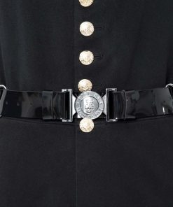 Alternative view of Black Gloss PVC, W.O.s Ceremonial Sword Belt, 45mm width (1 3/4") with Chrome finish Fittings