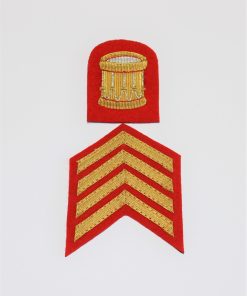 Alternative view of Gold on Red, 4 Bar Chevrons 'Mess Dress' Badge