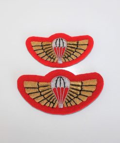 Alternative view of Gold on Red, S.F. Parachute Wings 'Mess Dress' Badge