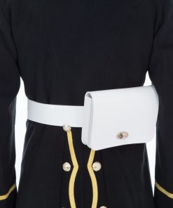 Alternative view of White Gloss PVC, Musicians Utility Pouch with Chrome finish Clasp.