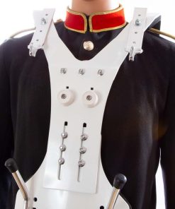 Alternative view of TMBS White Vest style Marching Bass Drum Carrier