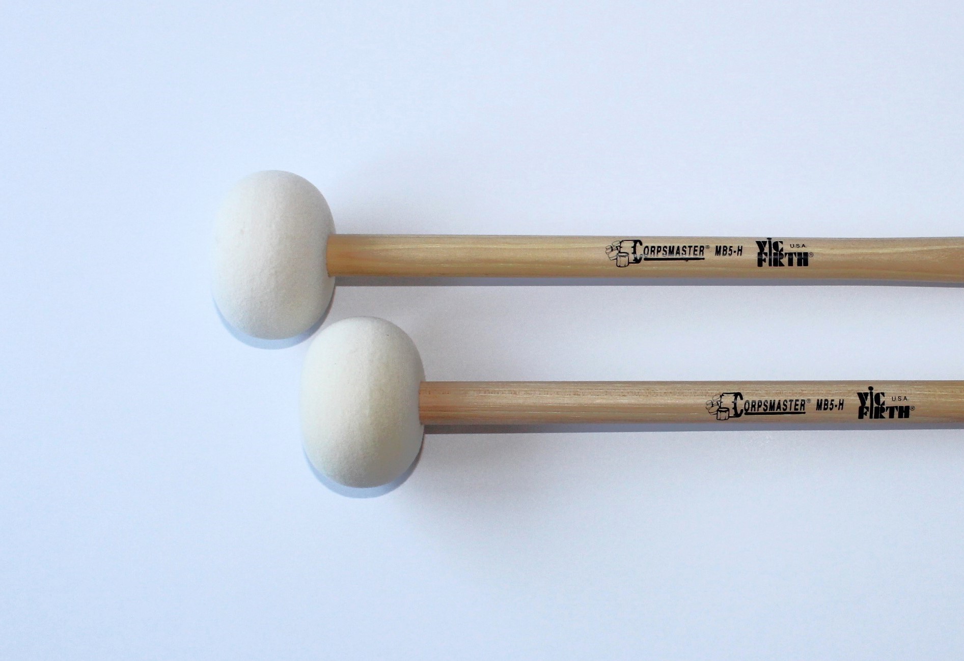 Vic Firth MB5H Corpsmaster Marching Bass Drum Sticks with Large Hard Felt  Heads