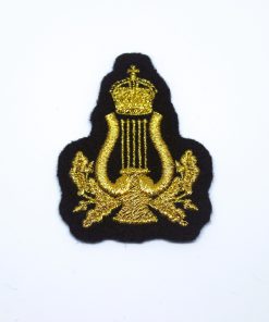 Alternative view of Musicians Badge with Kings Crown, Machine Embroidered, Gold on Black