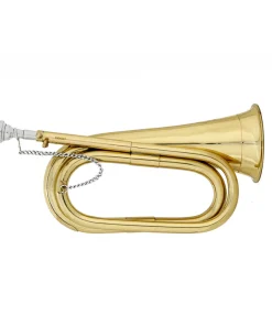 JP Brass Lacquered, Bb, Tunable Bugle with Mouthpiece, Retaining Chain & Case.