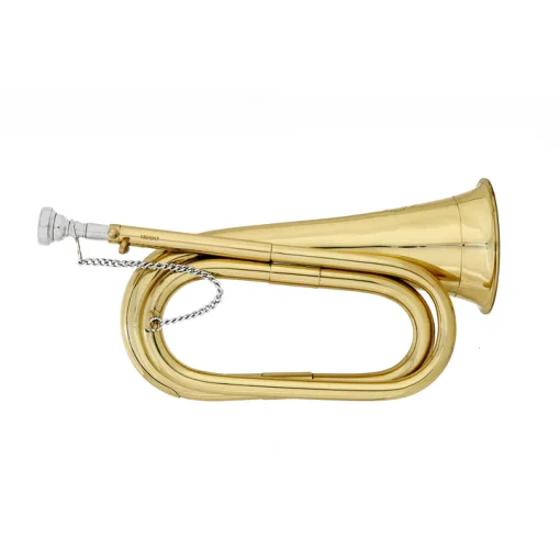 JP Brass Lacquered, Bb, Tunable Bugle with Mouthpiece, Retaining Chain & Case.