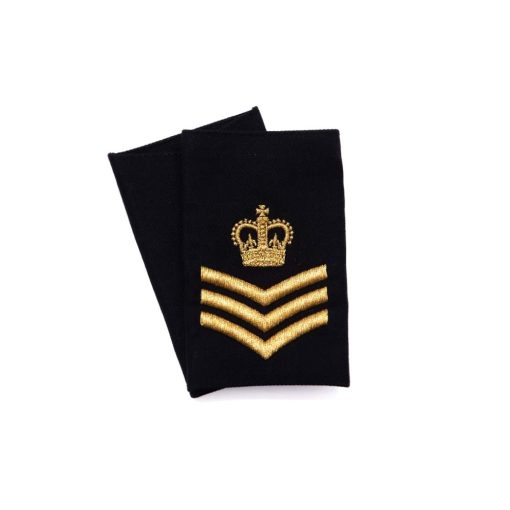 Colour Sergeants Gold on Black Rank Slides (Pair)