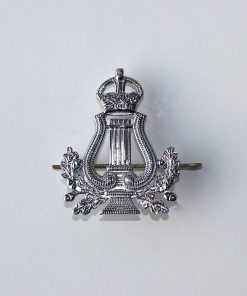 Chrome finish 'Musicians Lyre' Badge with Kings Crown