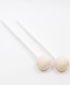 NEW: Andante Traditional/Military Pattern Bass Drum Sticks with 2 1/2 Hard Felt Ball Heads and White Gloss finish Maple Shafts