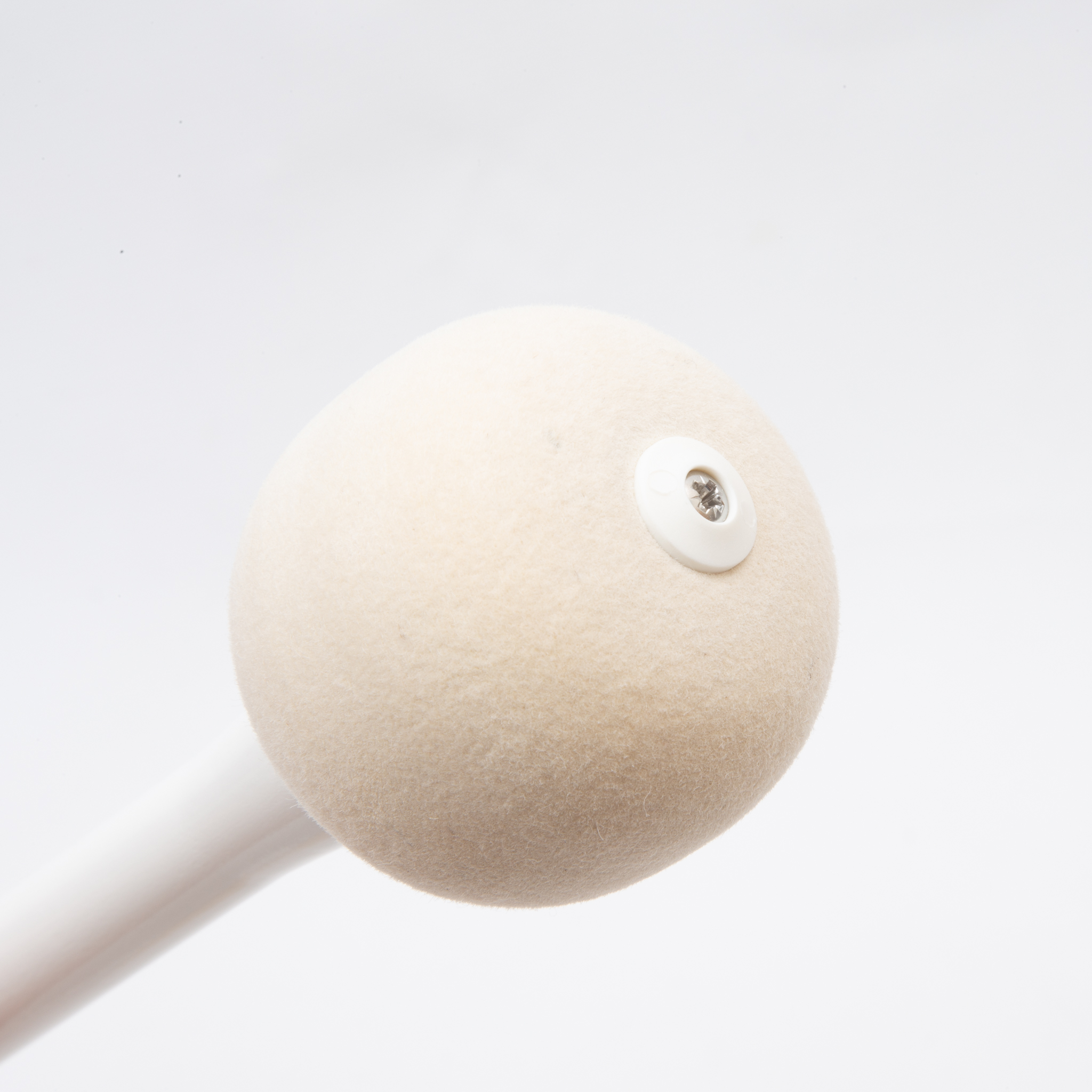 NEW: Andante Traditional/Military Pattern Bass Drum Sticks with 2 1/2 Hard Felt Ball Heads and White Gloss finish Maple Shafts - Image 2