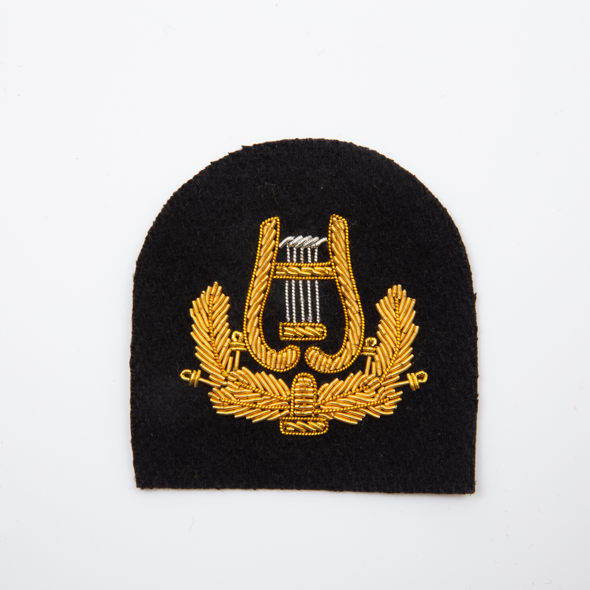 Large Hand Embroidered Gold on Black Musicians Badge