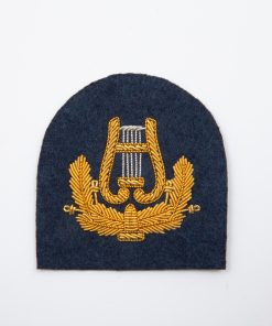 Large Hand Embroidered Gold on Blue Musicians Badge